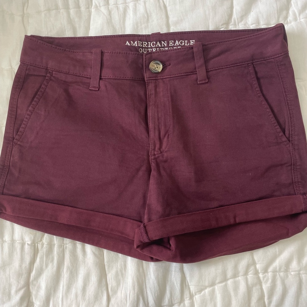 American Eagle twill midi shorts
